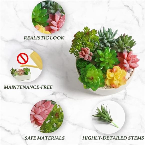 Fake Succulents Plants Artificial, 17 PCS Faux Suculentas Unpotted, Assorted - Picture 5 of 6
